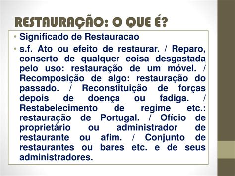 O Que Significa Restaurando