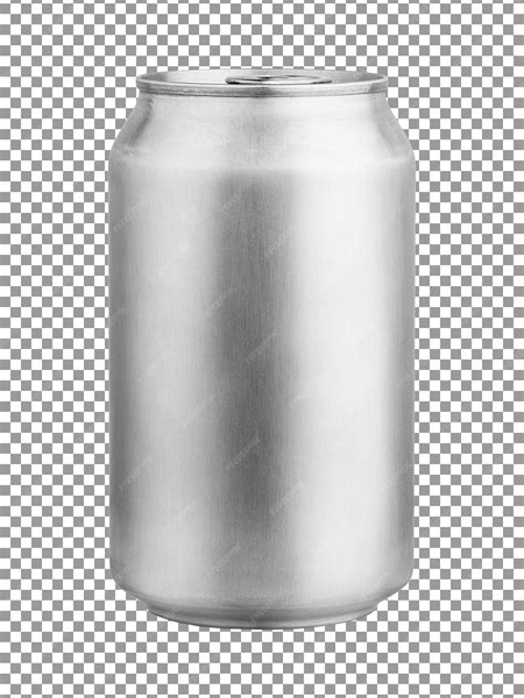 Premium PSD | Blank silver soda can isolated on transparent background