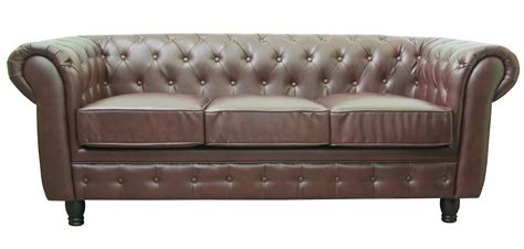 Кожаный диван "chesterfield brown 3s" (Mak-interior) коричневый экокожа ...