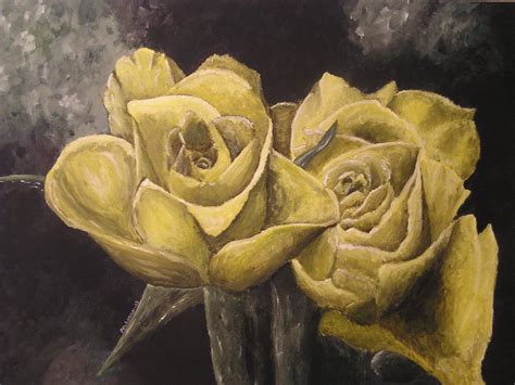 Yellow Rose Painting by Ml08180 on DeviantArt