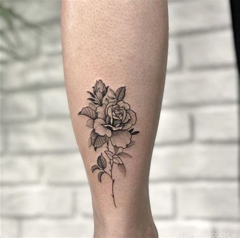 Beautiful black & white rose tattoo | Black and white rose tattoo ...