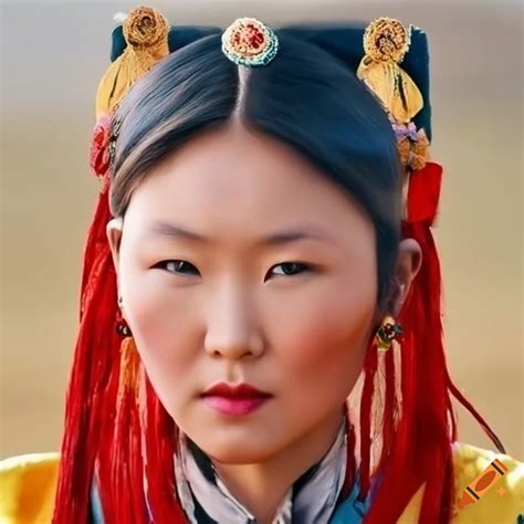 Portrait of a beautiful mongolian woman on Craiyon