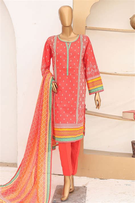 Bin Saeed Stitched 3 Piece Printed Lawn Vol-16 Collection'2024-SM-908 ...