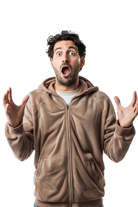 Isolated surprised man against transparent background 48051869 PNG