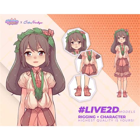 create  vtuber character   modern  charming lived model