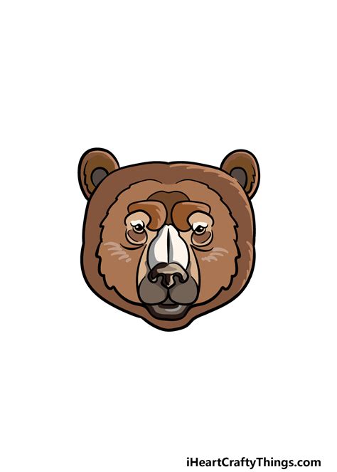 Bear Face Drawing - How To Draw A Bear Face Step By Step