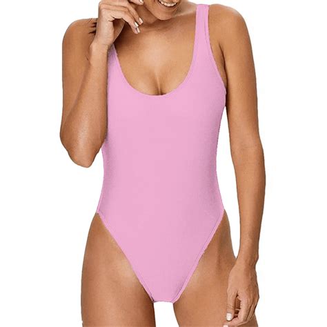 One Piece High Cut Swimsuit Bathing Suit for Women with A Sexy Classic