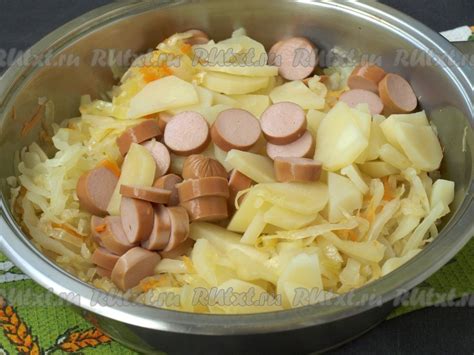 Как потушить капусту с картошкой и сосисками. Обсуждение на ...