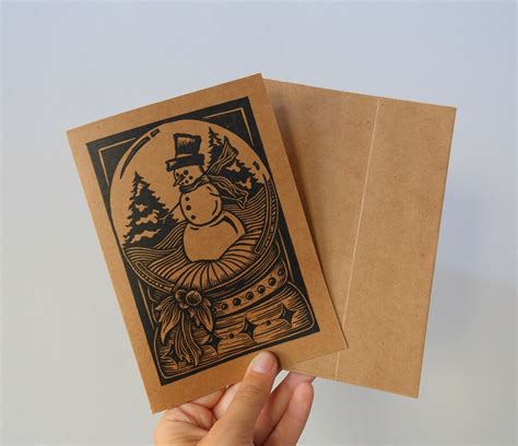 Handmade Christmas Cards Snowman Cards Holiday Cards - Etsy