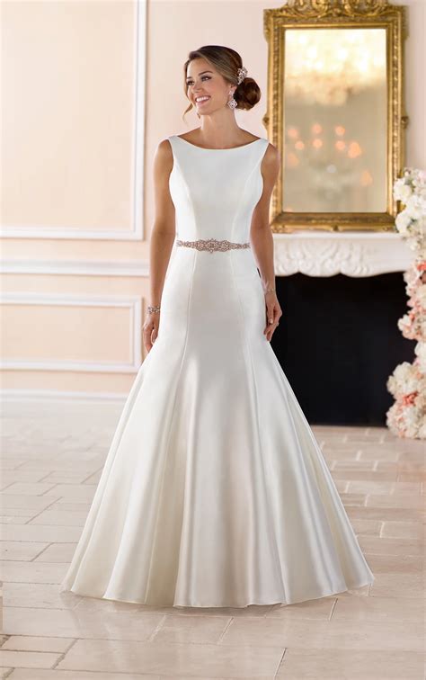 Boat Neck Wedding Dress with Deep-V Back | Stella York Wedding Dresses