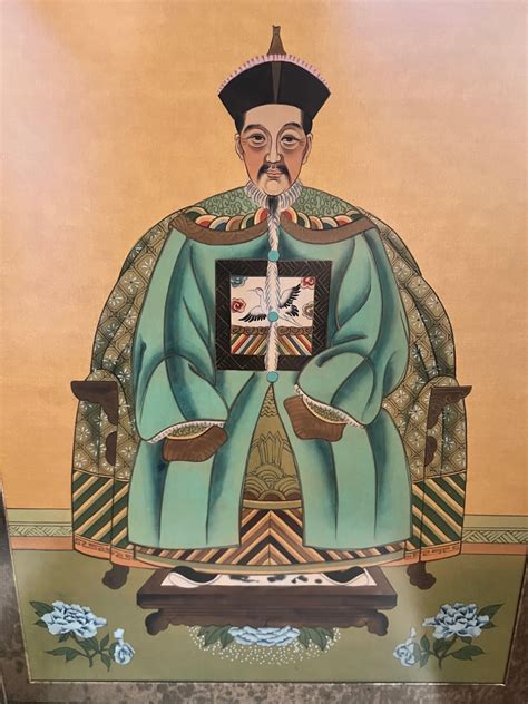 Mid 20th Century Chinese Portraits of Emperor and Empress Watercolor on ...