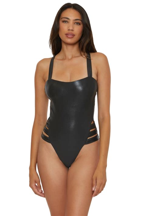 BECCA Women's Standard Liquid Metal One Piece Swimsuit, Adjustable