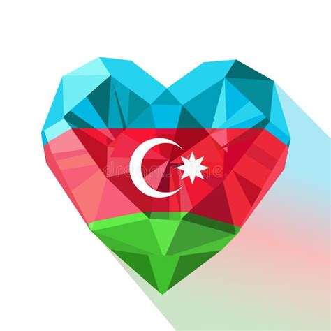 Vector сердце Azerbaijans с флагом республики Азербайджана Иллюстрация ...
