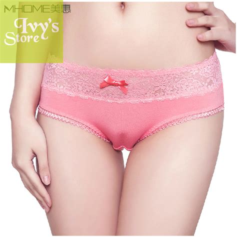 Underwear Women Sexy Lace Candy Color Bamboo Underwear Super Soft ...