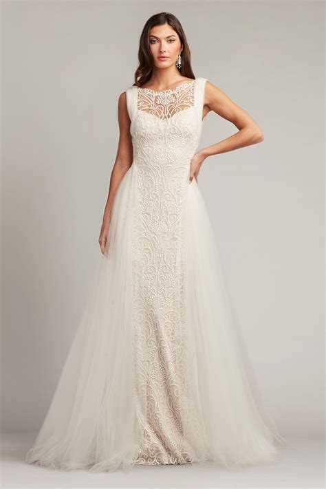 Alamo Dot Embroidered Bridal Gown | Tadashi Shoji