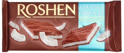ᐉ Шоколад Roshen молочный с кокосовой нугой 90 г • Купить в Киеве ...