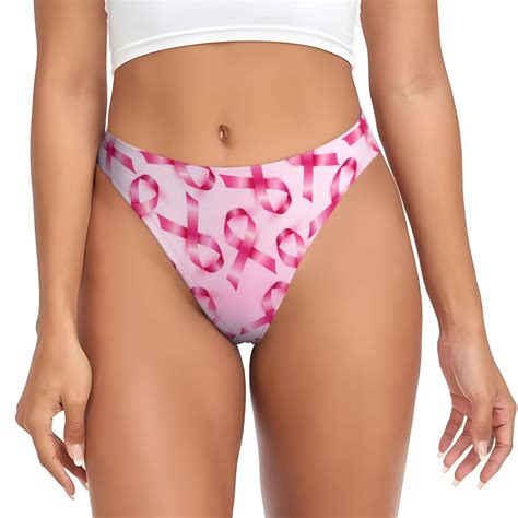 KLL Breast Cancer Ribbons Awareness for Women Underwear Thongs,Sexy G