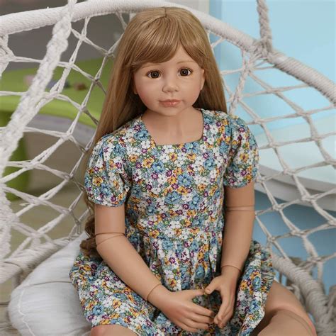 48 inches Realistic Huge Toddler Reborn Dolls Standing Girl Long Blonde ...