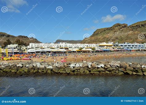 Puerto De Mogan Public Beach. Spain Editorial Stock Image - Image of ...
