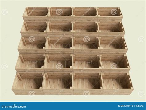 empty stacked wooden crates stock illustration illustration  pack