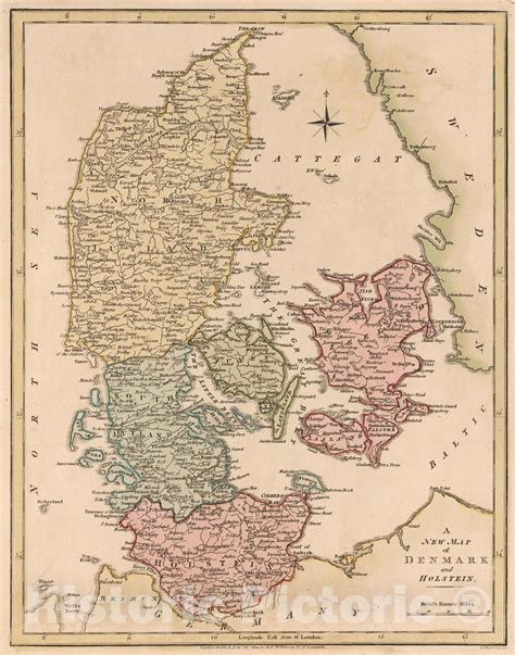 historic map    map  denmark  holstein vintage wall