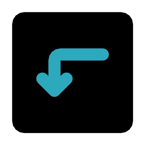 Turn Down Left Direction Square Vector SVG Icon - SVG Repo