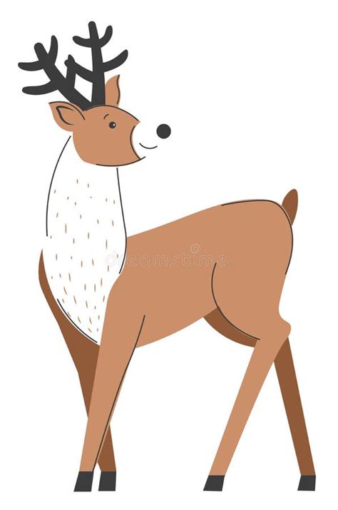 Deer, Reindeer, Antelope, Horns Stock Vector - Illustration of flower, drawing: 64300542