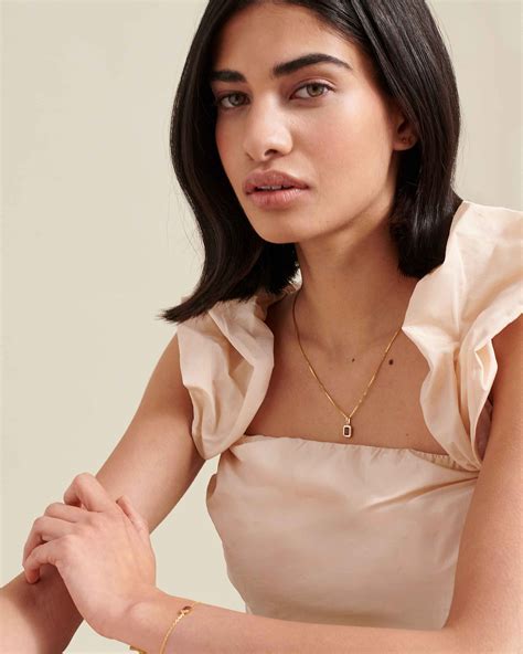 Deco Ruby July Birthstone Necklace | 18k Gold Plated – EDGE of EMBER