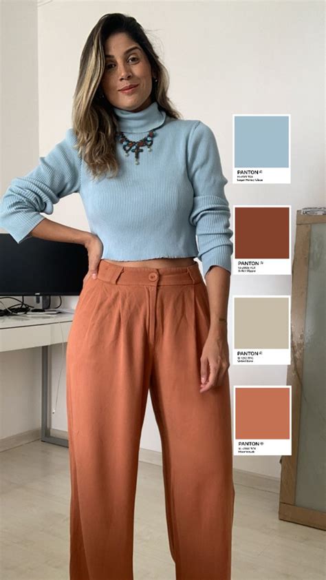 Combinação Com Calça Marrom - Look marrom (terra) + azul | Look com calça marrom, Roupas terrosas ...