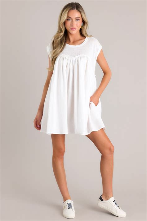 Casual White Mini Dress - All Dresses | Red Dress