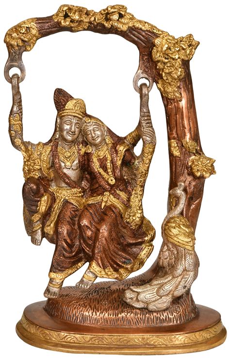 10" Radha Krishna on Swing In Brass | Handmade | Made In India | Exotic ...