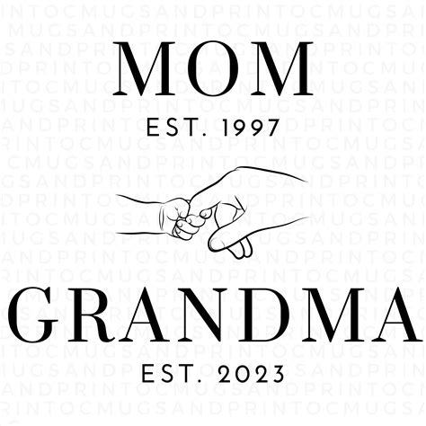 Custom Mom Becomes Grandma SVG Sublimation PNG Design, Grandma Mug