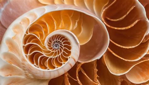 Premium AI Image | Close up nautilus shell pattern