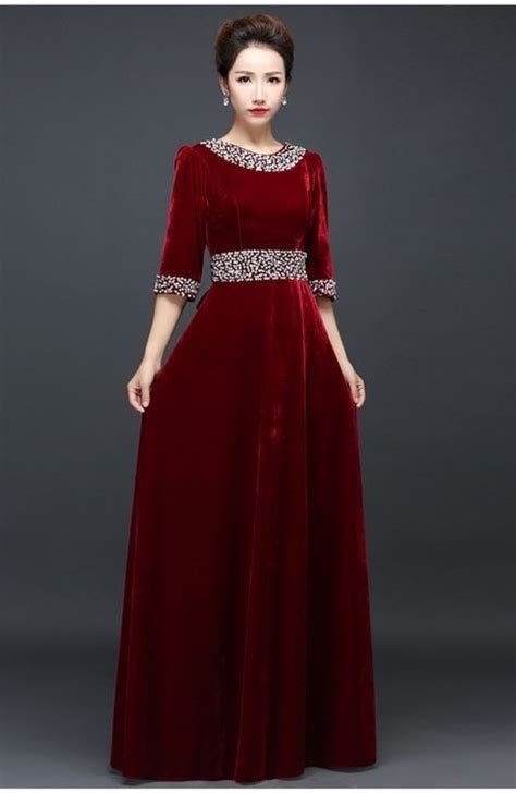 Buy Red Color Velvet Gown Online on Fresh Look Fashion