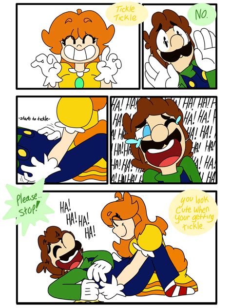 Daisy Tickles Luigi by Ximbearx on DeviantArt