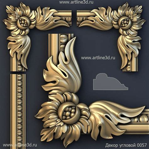 3d модель декора для ЧПУ - угловой - artline3d.ru | Ornaments design ...