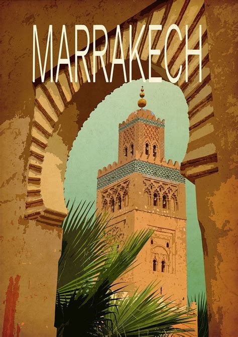 Marrakech Art Print Vintage Travel Poster Minimalist Wall - Etsy Canada ...