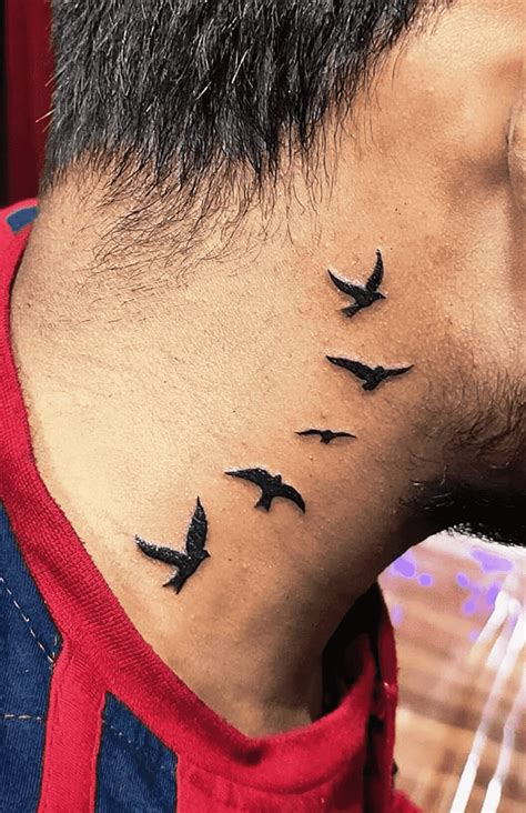 neck tattoo design ideas images  neck tattoos men design bird