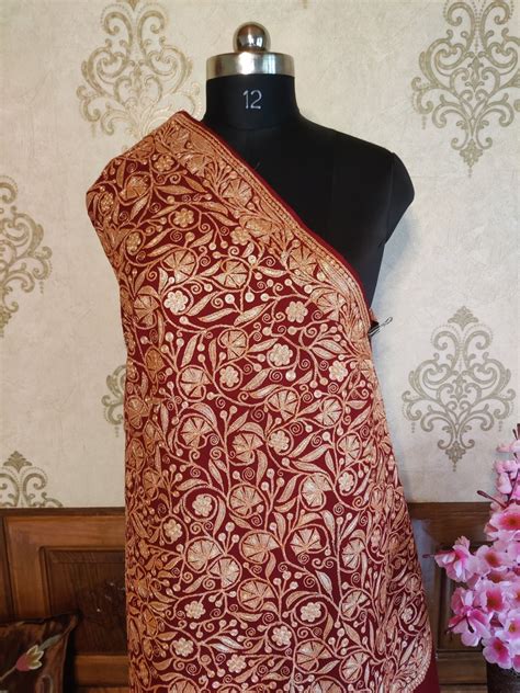 Kashmiri Shawl Embroidery Woolen Shaw Spring Shawl Floral - Etsy