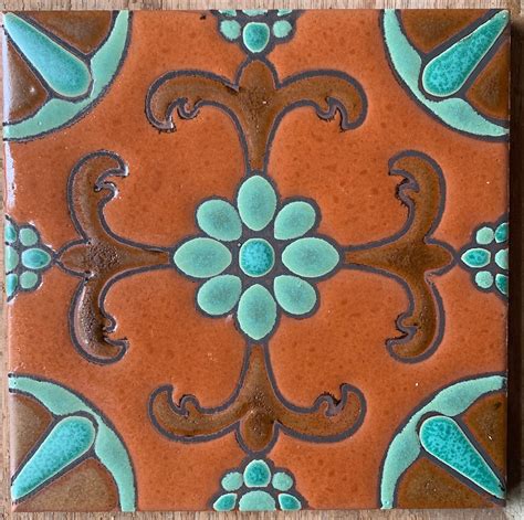 Decorative 6x6 Craftsmen Tile ~ Hand-Painted ~ Pool Safe ~ Wax Resist ...