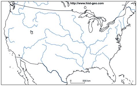 United States Map Unlabeled Fresh Us Map Rivers Blank | Blank Us Map ...