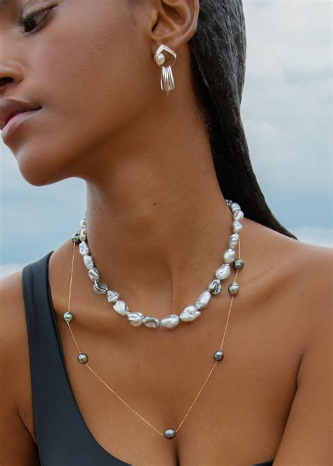 Large Tahitian Keshi Pearl necklace – mariko tsuchiyama
