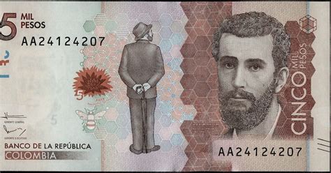currency collection colombian currency  pesos banknote