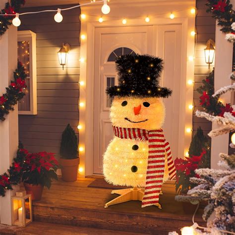 LINGSFIRE Snowman Christmas Decorations, 2FT Light Up Snowman Home ...