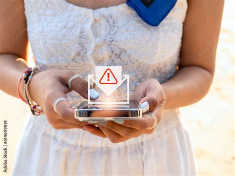 sms spam  fake text message phishing concept system hacked warning