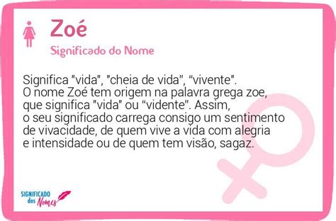 Significado Do Nome Zoe Na Bíblia - Significado do Nome Zoé - Significado dos Nomes