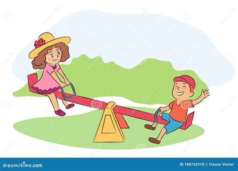 Cartoon Teeter Totter Stock Illustrations – 104 Cartoon Teeter Totter ...