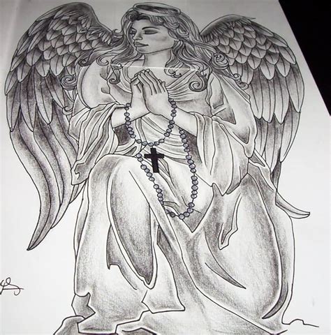 Kneeling Angel Sketch at PaintingValley.com | Explore collection of Kneeling Angel Sketch