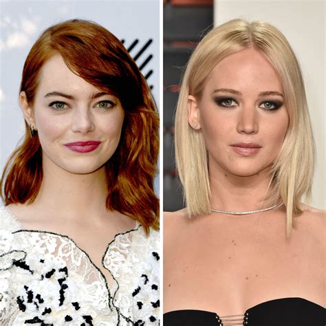 Jennifer Lawrence and Emma Stone Wear Wavy Lob Hairstyles | Teen Vogue