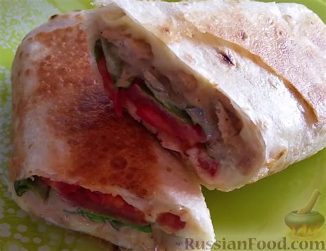 Рецепт: Домашняя шаурма с курицей в лаваше на RussianFood.com